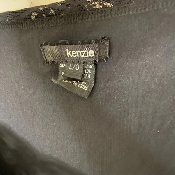 Lace Stretch Cinch Top Ruche String Long Sleeve Sleek Blouse Size Large - Picture 12 of 14